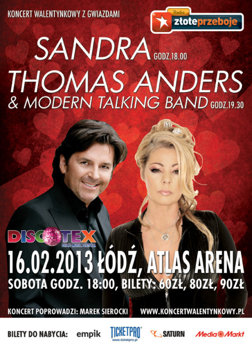 Sandra i Thomas Anders w odzi - plakat koncertowy